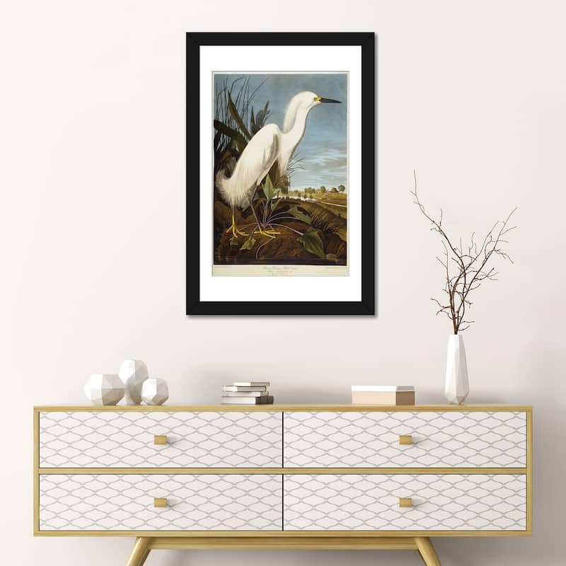 iCanvas "Snowy Heron Or White Egret / Snowy Egret " by John James Audubon