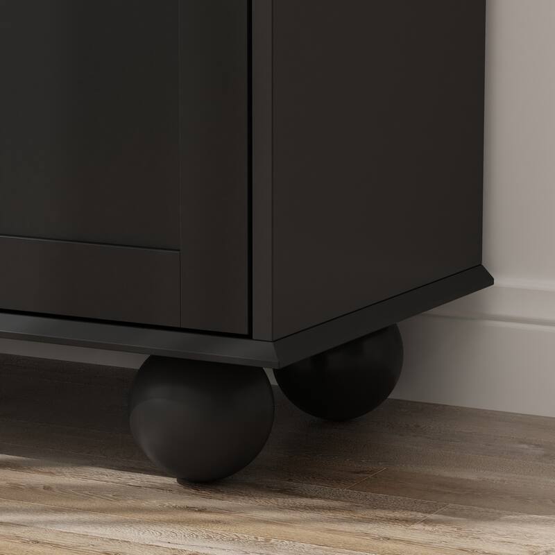 Storage Cabinet Multifunctional Storage Closet with Doors White/Black - 31.5"W x 72.3"H