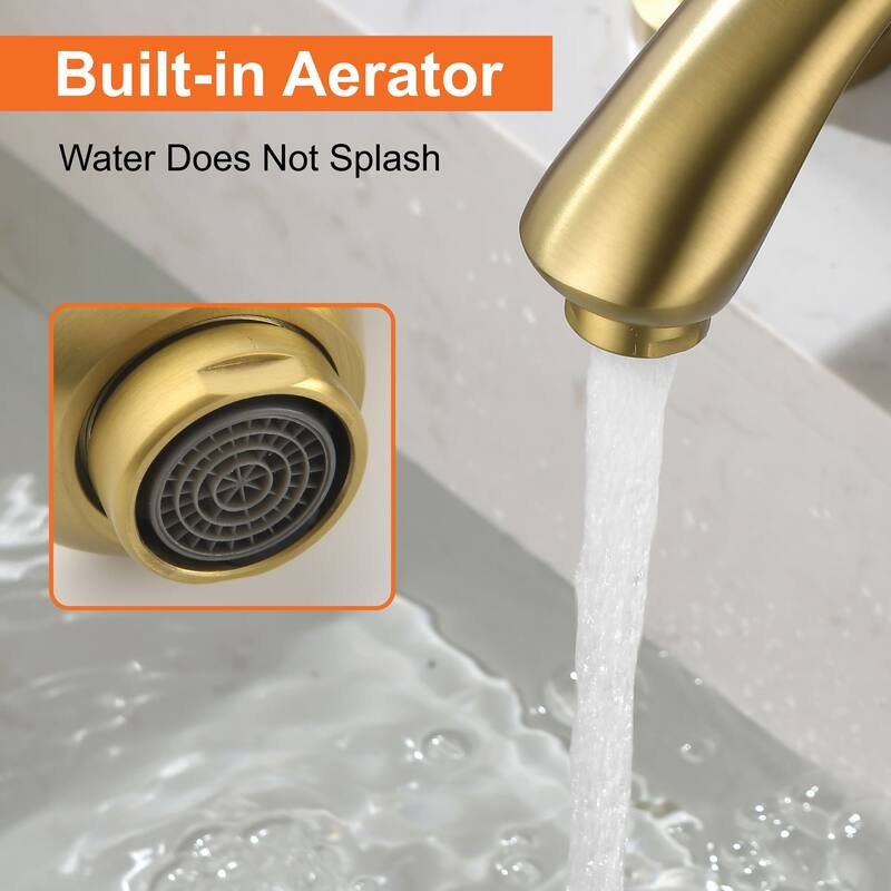 Widespread Bathroom Sink Faucet 3 Holes 8 Inch Bathroom Faucets Two Handle Modern Elegent Lavatory Basin Vanity Taps With Valve