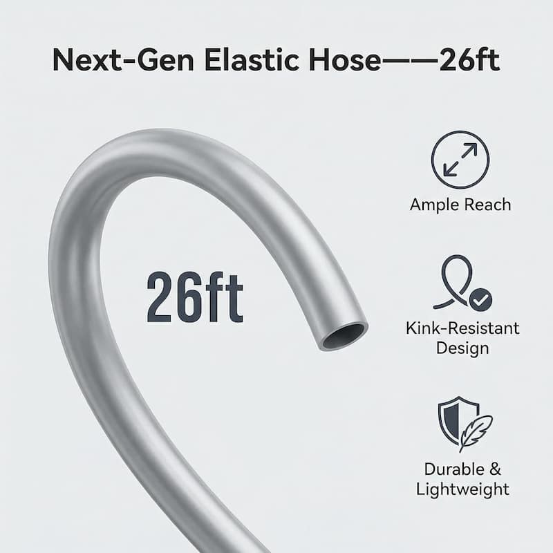 Portable Handheld Cleaner, Cordless Pressure Washer with 6-in-1 Nozzle, 26FT High-Elastic Hose