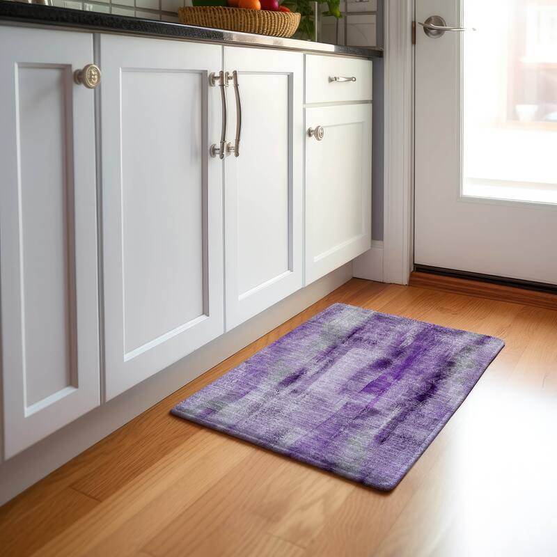 Premium Washable Super Soft Abstract Imprints Mayfield Rug - Purple - 1' 8" x 2' 6" - Rectangle