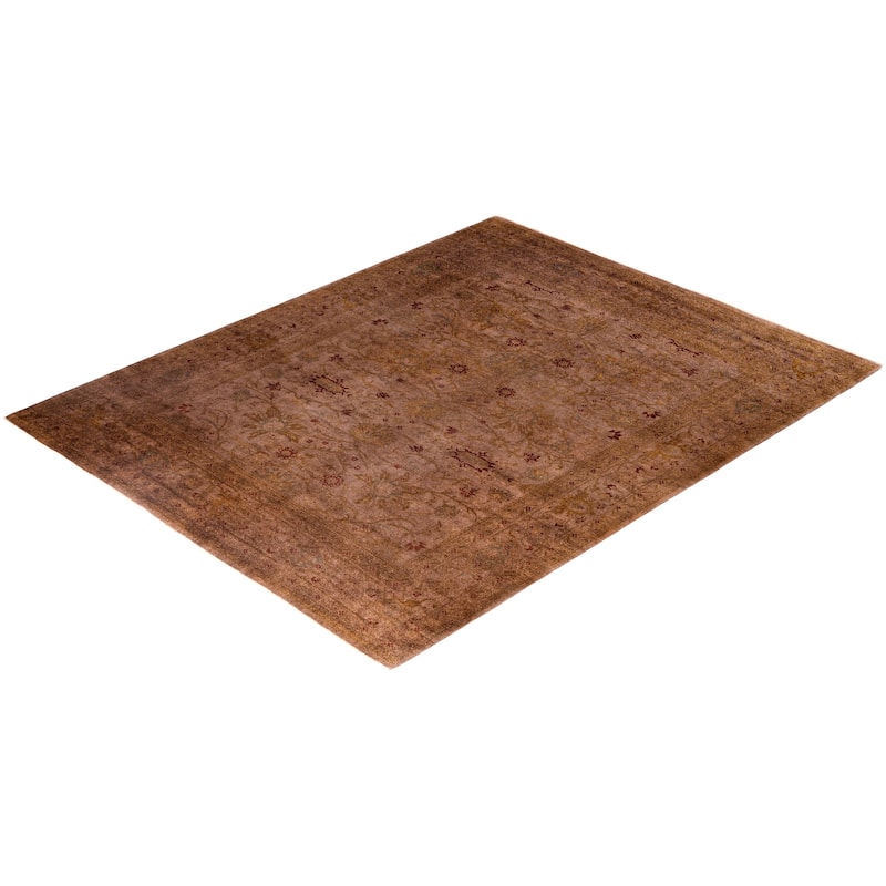 Overdyed One-of-a-Kind Hand-Knotted Area Rug - Brown - 8' 1" x 10' 4"