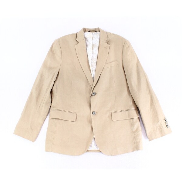 Tasso Elba Mens Beige 3 Button Sport Coat
