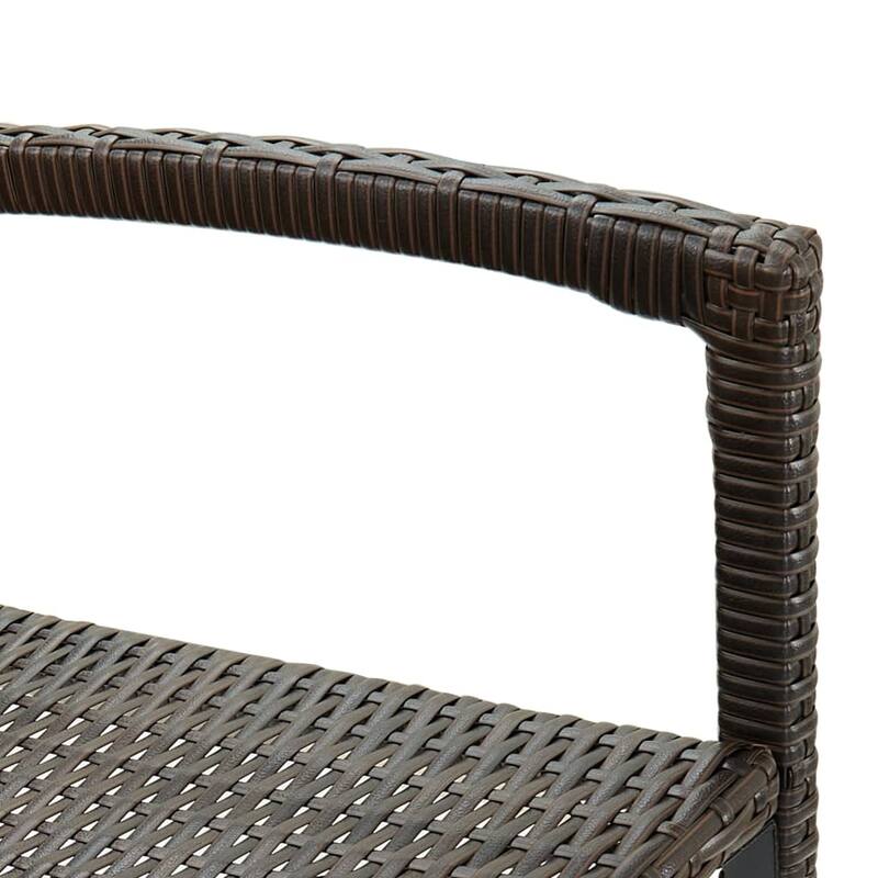 vidaXL Bar Stools 4 pcs Brown Poly Rattan - 20.5" x 22" x 46.5"