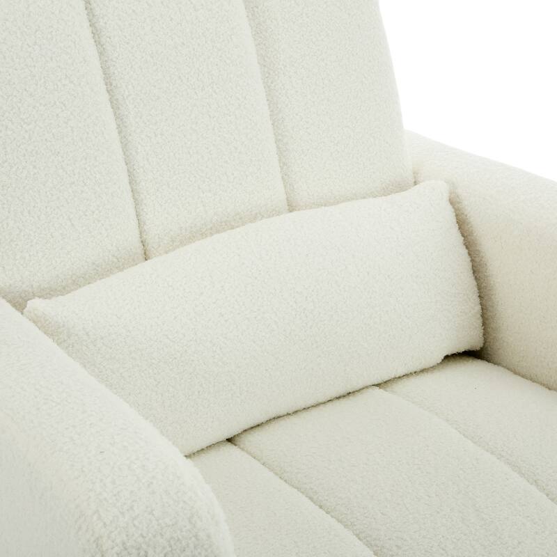 Cream White Rocking Chair for Nursery, Modern Upholstered Accent Chair Glider Chair Armchair for Living Room Bedroom