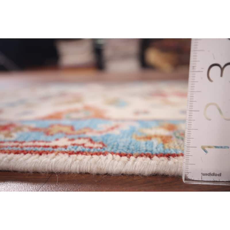 Ivory Oushak Indian Accent Rug Hand-Knotted Wool Carpet - 2'6"x 5'9"