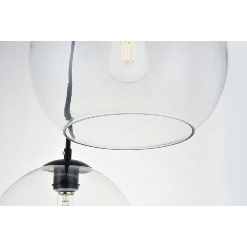 Dangling 3-light Clear Glass 20-inch Pendant