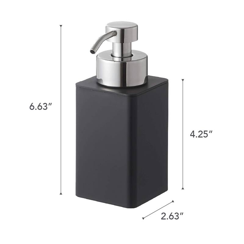 Yamazaki Home Foaming Soap Dispenser, ABS Plastic, 12.2 fluid oz., 360 milliliters - L 3.74 x W 2.76 x H 6.69 inches