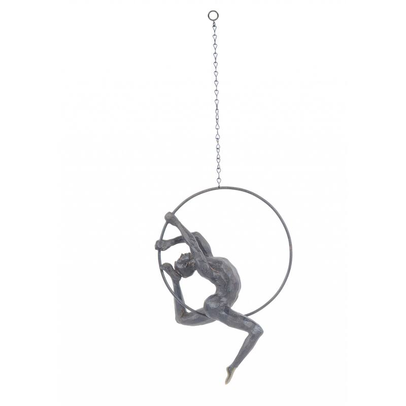 Athletic Man Hanging Ring Sculpture