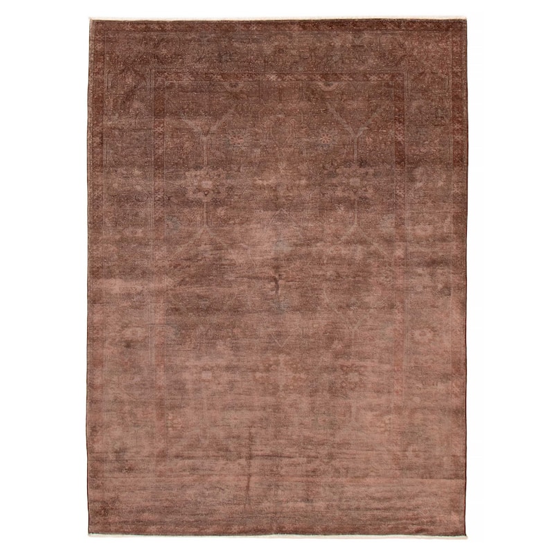 ECARPETGALLERY Hand-knotted Vibrance Dark Brown Wool Rug - 6'1 x 8'3 - Dark Brown - 6'1 x 8'3