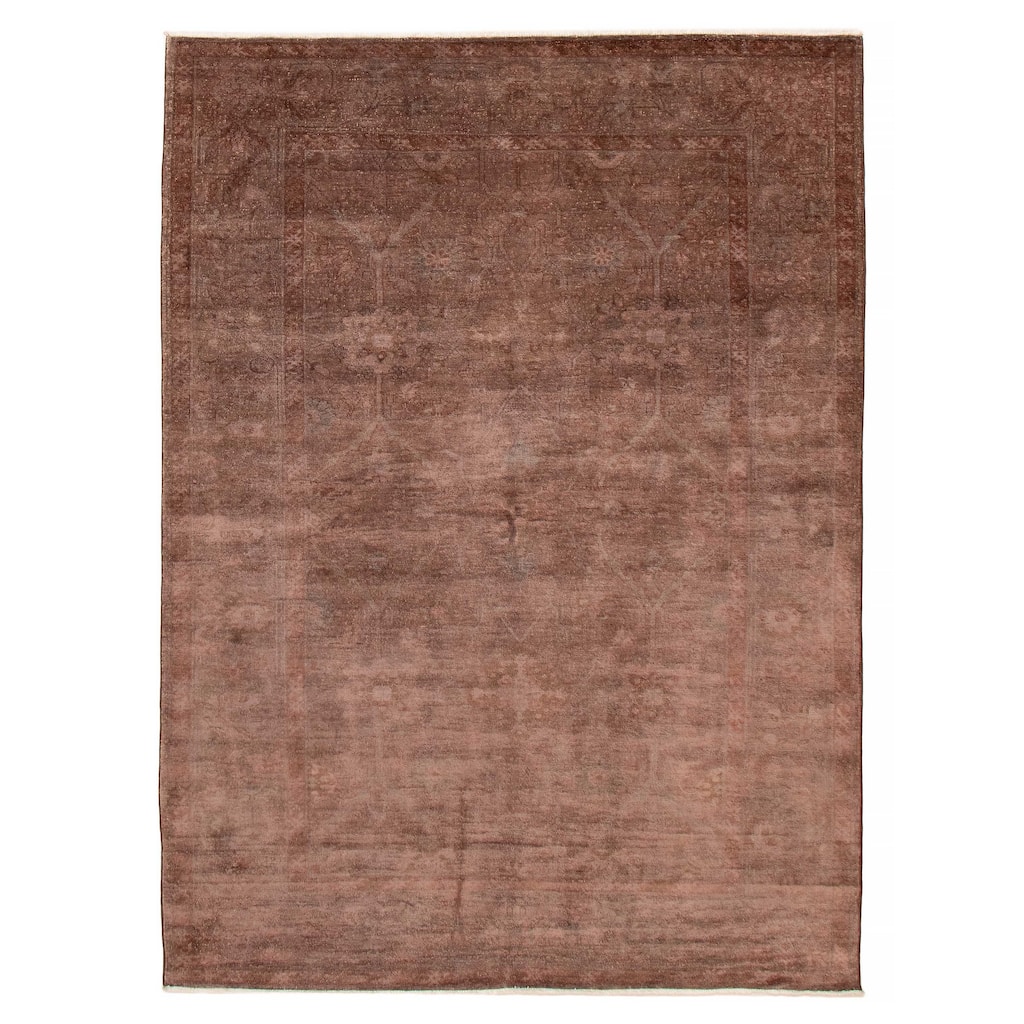 ECARPETGALLERY Hand-knotted Vibrance Dark Brown Wool Rug - 6'1 x 8'3