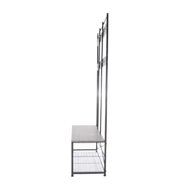 Zenvida Hall Tree Entryway Bench Shoe Storage Coat Rack Shelves Metal Frame 40 Inches On Sale Overstock 31730838 Walnut Our entryway is always a cluttered mess! zenvida hall tree entryway bench shoe