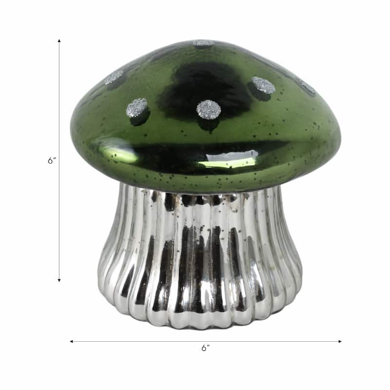 Glass Mushroom Candle Jar with Lid Boho Glam Wax Soy Accent Decor - 6" x 6" x 6"