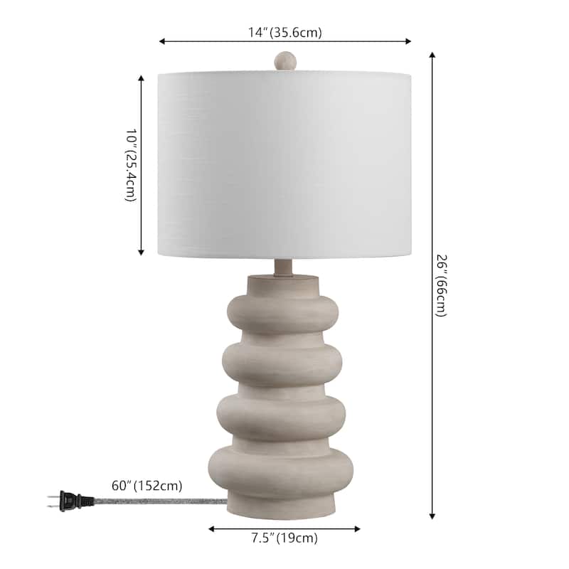 Juniper 26" Modern Minimalist Resin Stacked Ovoid LED Lamp