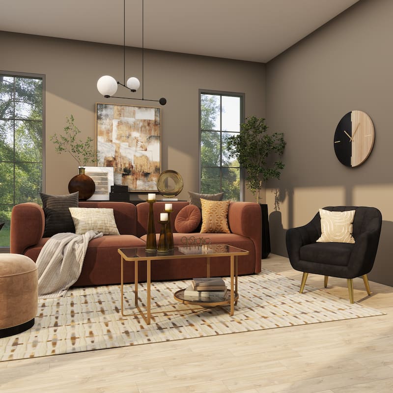 Black or Pink Polyester Living Room Accent Chair