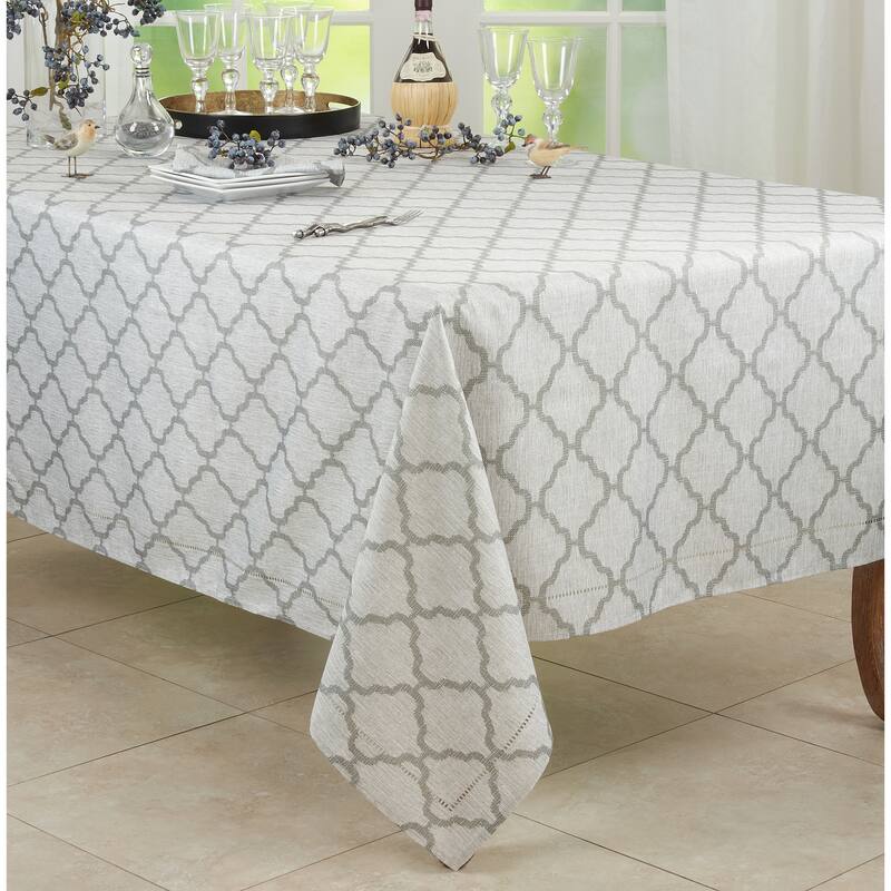 Tablecloth With Laser-Cut Hemstitch Design