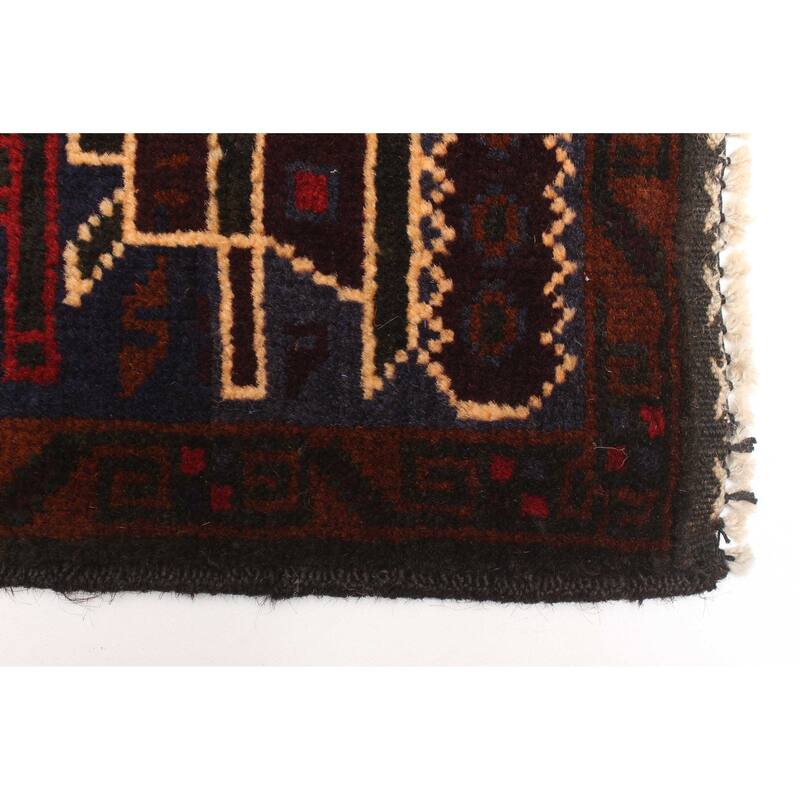 ECARPETGALLERY Hand-knotted Rare War Dark Navy Wool Rug - 2'9 x 4'6