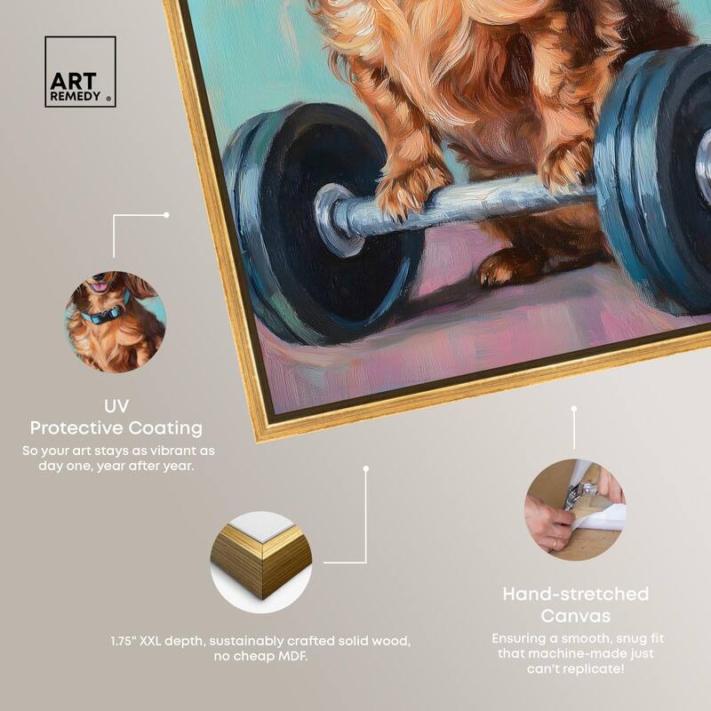 Cute Doxxie Work Out Canvas by Art Remedy