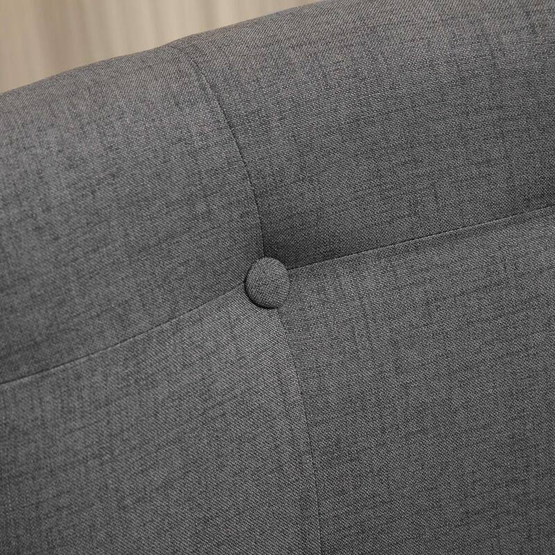 HOMCOM Swivel Bar Stools Set of 2, Fabric Tufted Counter Height Bar Stools with Rubber Wood Legs and Footrest for Dining Room