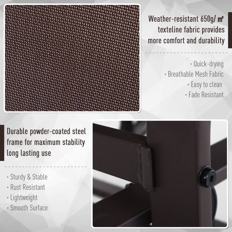 Outsunny Single Glider Brown Mesh Rocking Chair