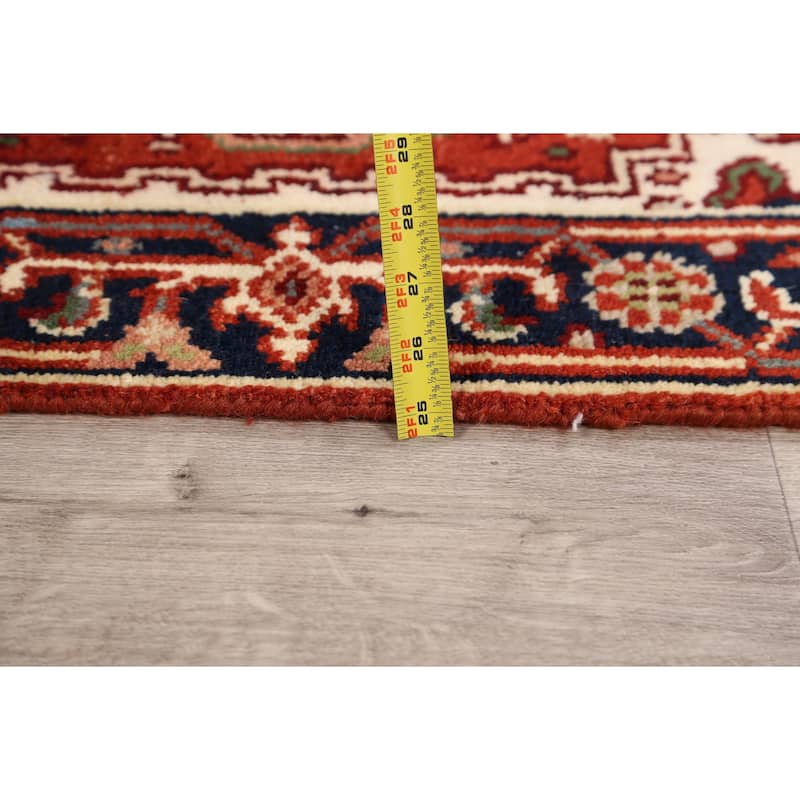 Rust Geometric Heriz Oriental Wool Area Rug Handmade Home Decor Carpet - 2'0" x 3'0"