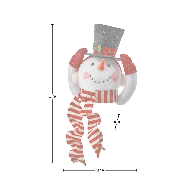 14" Felt Snowman With Hat Tree Topper