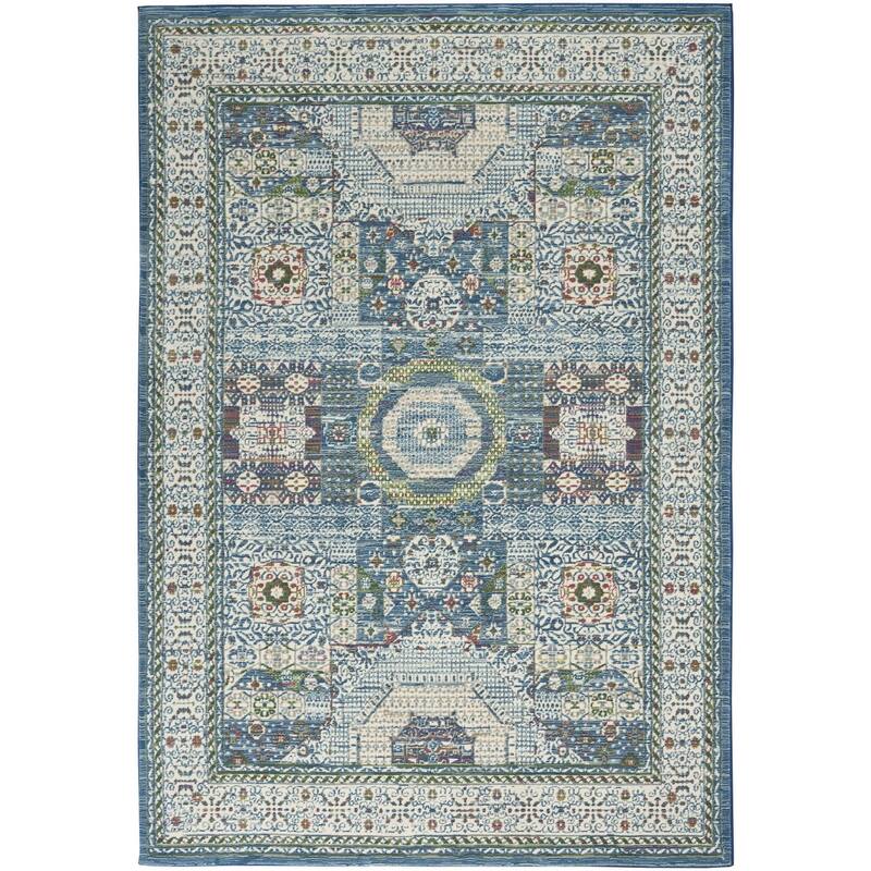 Power Loomed Distressed Non Skid Area Rug - 90' X '63' X '0.5