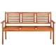 preview thumbnail 3 of 4, 59.1 inch 3-Seater Patio Bench, Solid Eucalyptus Wood Bench with Cushion, Sturdy and Stable, Patio Living Space Bench