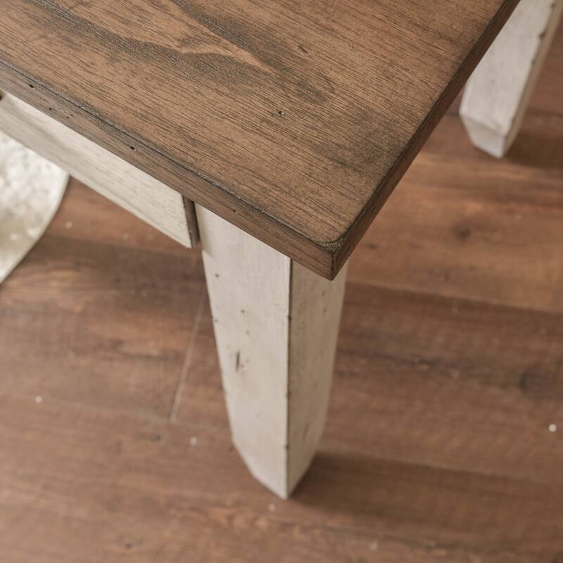 Steve Silver Two-Tone Finish 1-drawer Wooden Side Table - Rustic Ivory and Honey