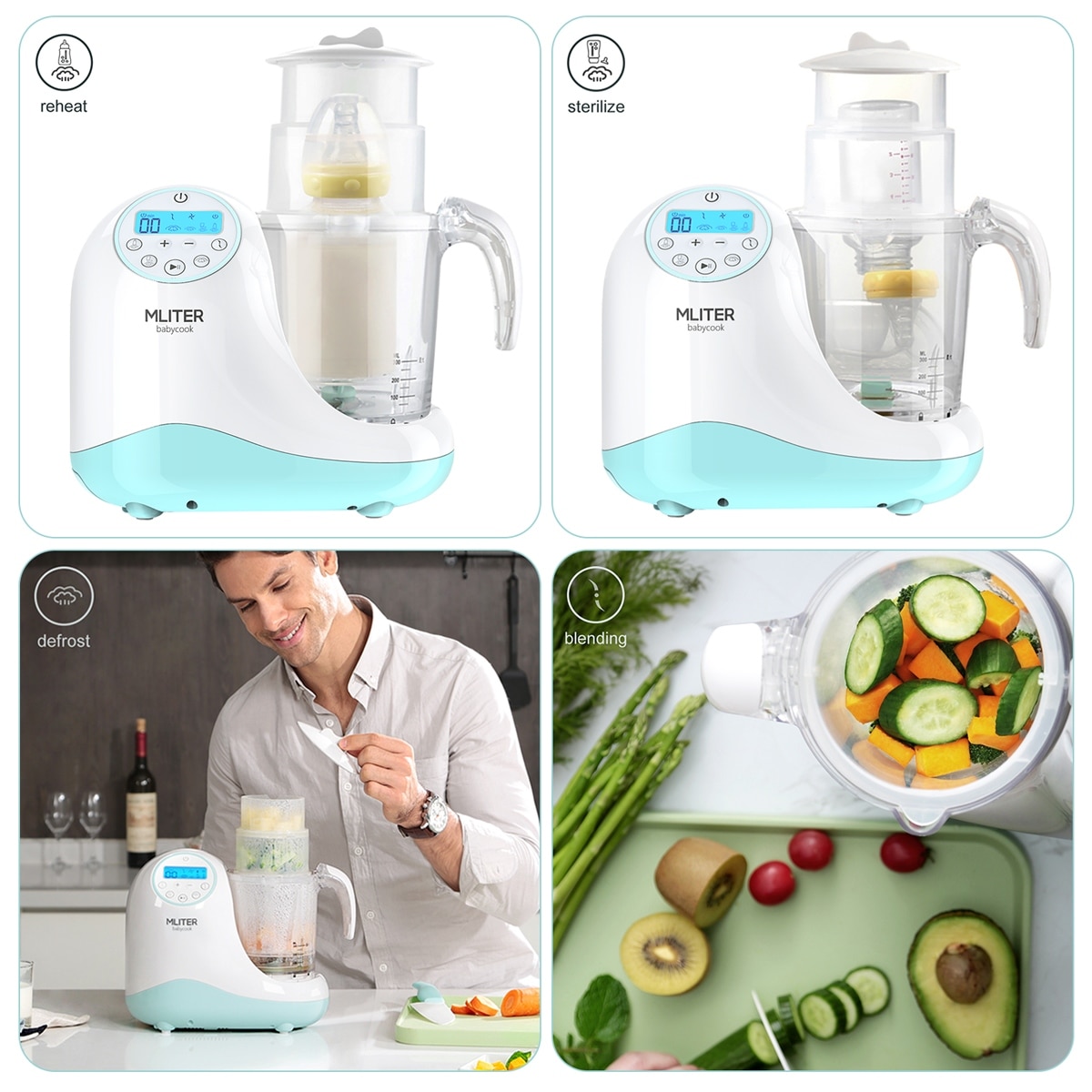 4-in-1 Mini Baby Food Maker Food Processor Blender Cook healthy Toddler  Feeding - On Sale - Bed Bath & Beyond - 38084062