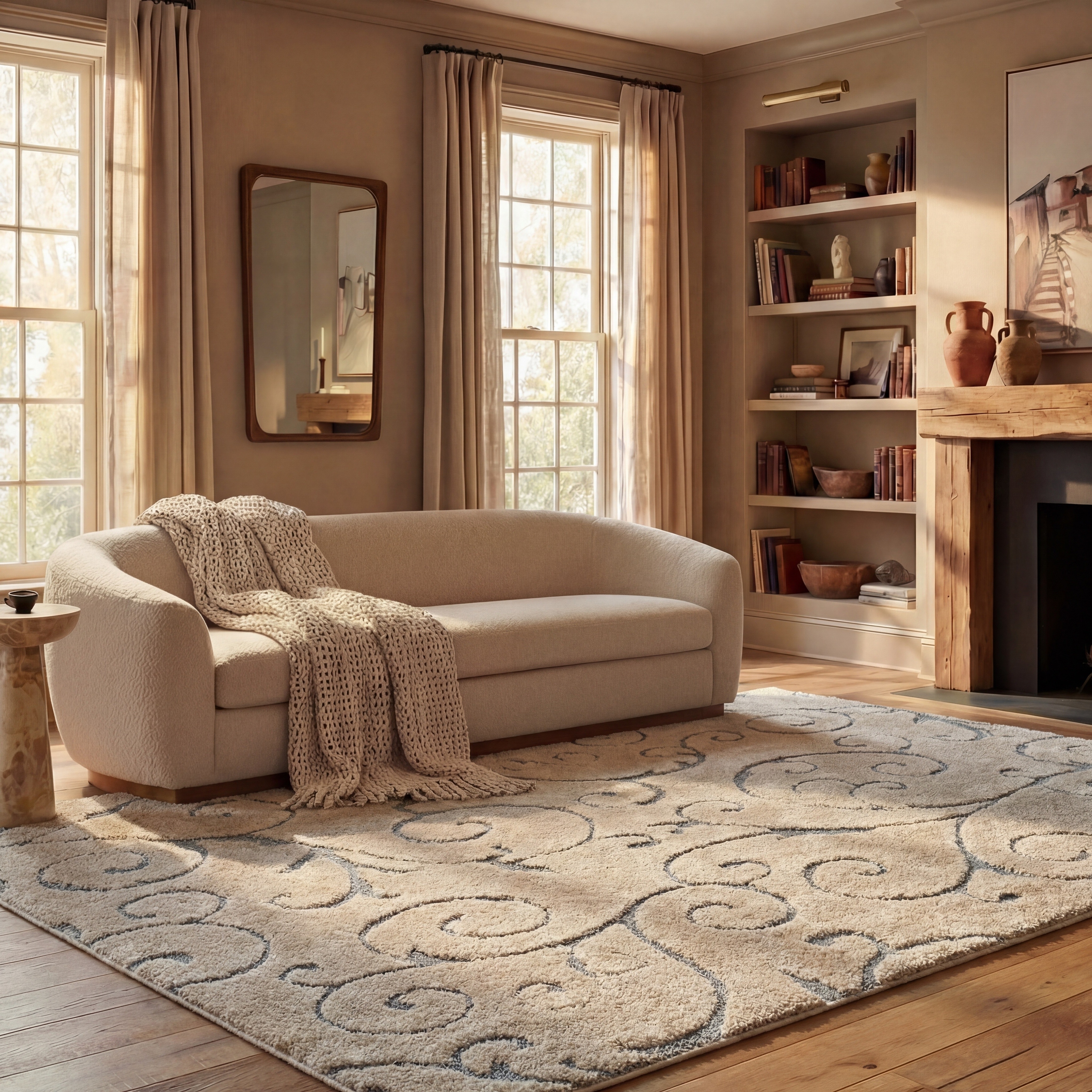 SAFAVIEH Florida Ryung Shag Scroll 1.2-inch Thick Textured Rug