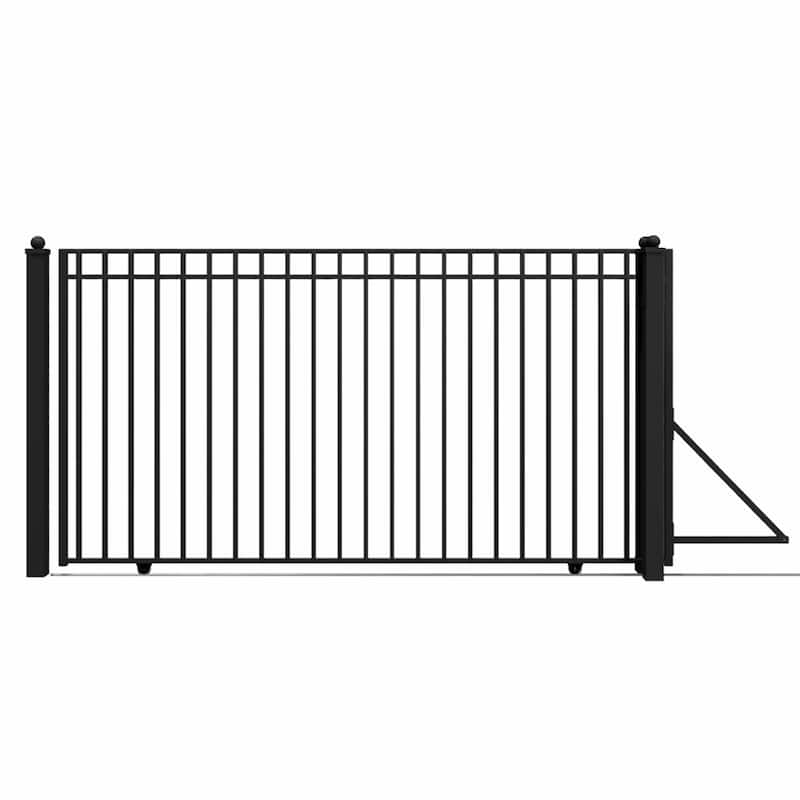 ALEKO Garden Steel Single Sliding 12 ft Driveway Gate Madrid Style with Gate Opener