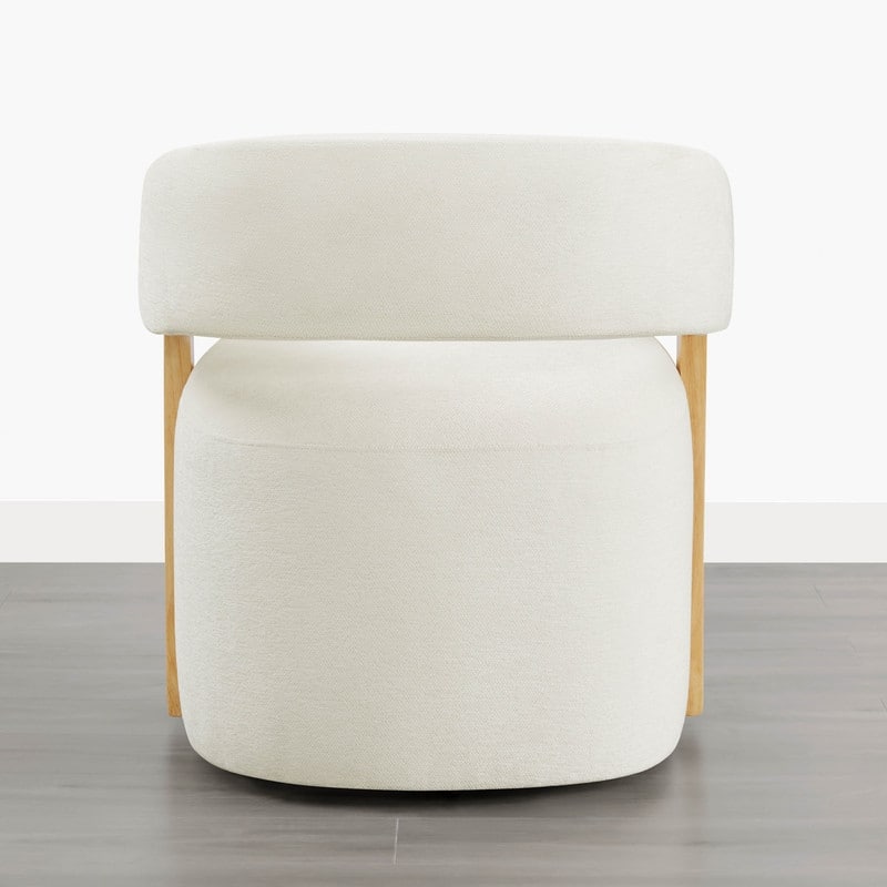 Spruce & Spring Nova Modern Upholstered Dining Chair with Casters & Wood Armrests