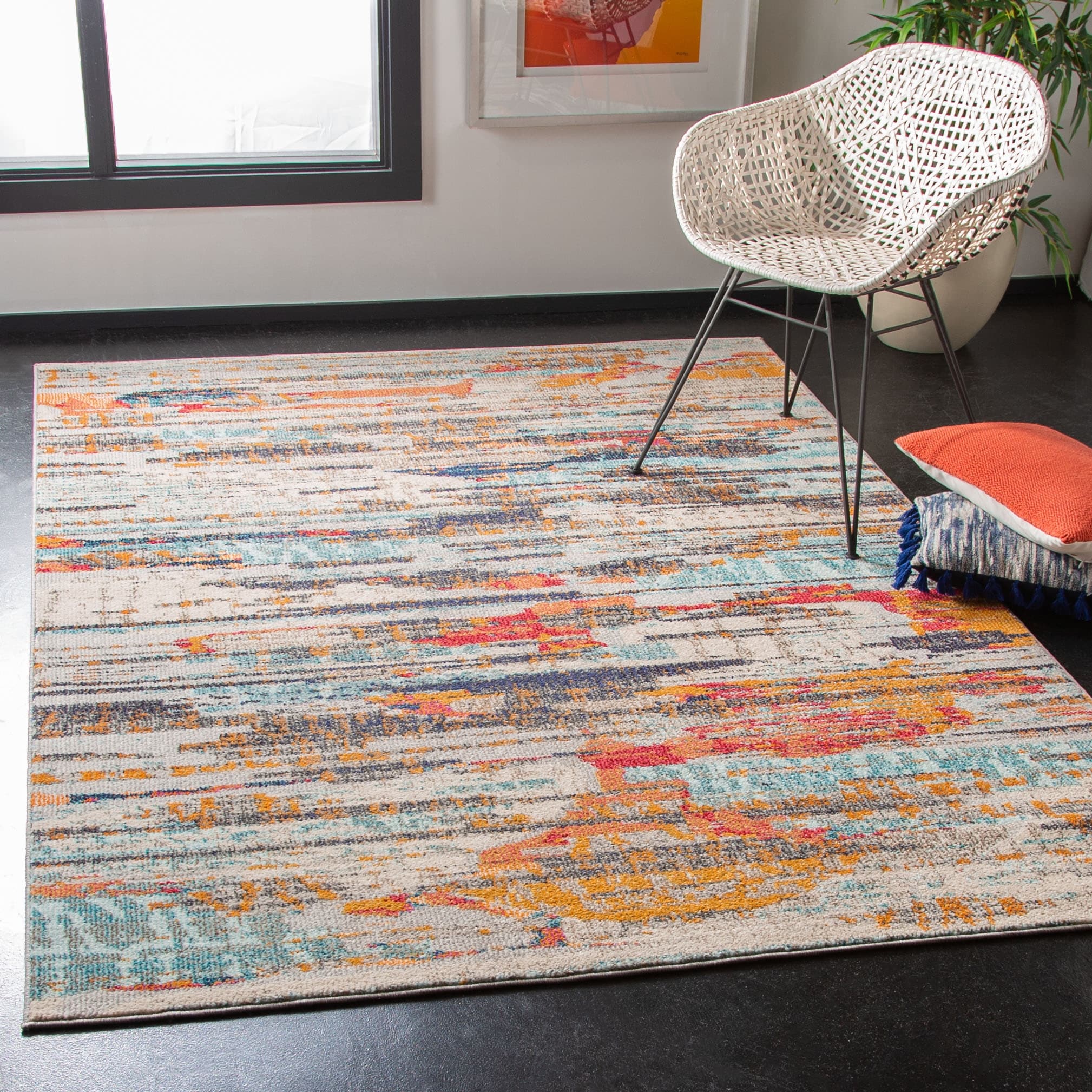 NEW Modern Contemporary Multi Colour Abstract Modern Rug Runner S-M-L SIZE 