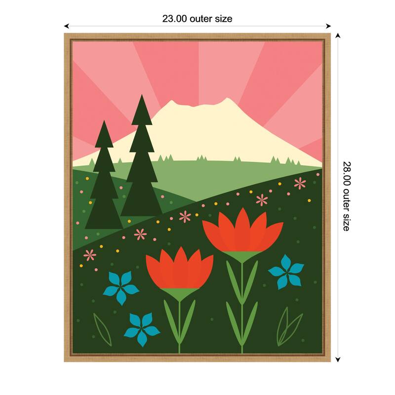 Mt St Helens by Amber Leaders Designs Framed Canvas Wall Art Print - 23 x 28 in