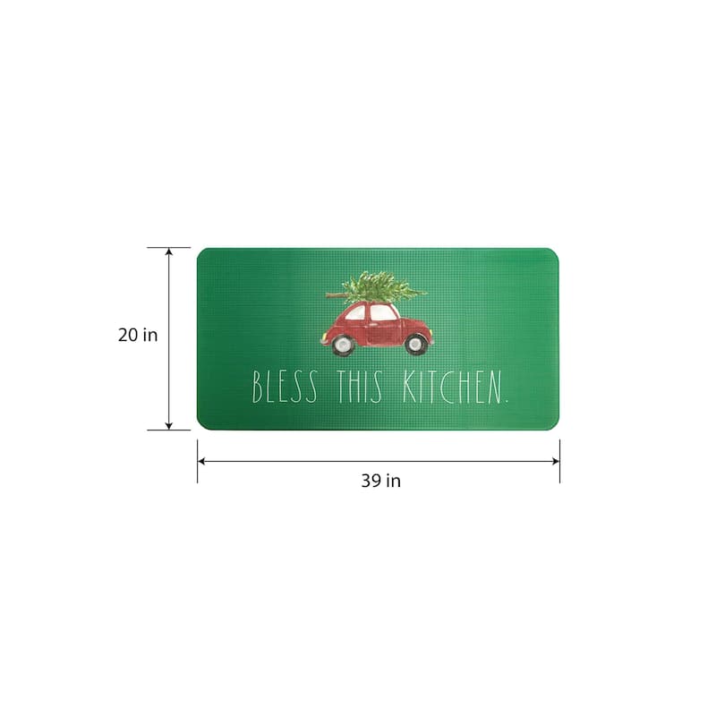 Rae Dunn CHRISTMAS THEMED Anti Fatigue Kitchen Mat - 20" x 39"