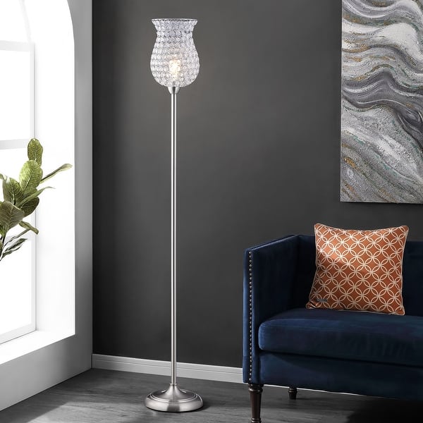 slide 2 of 2, SAFAVIEH Lighting 70-inch Ricky Iron Floor Lamp - 11" x 11" x 70"