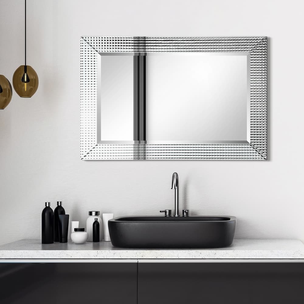 Bling Beveled Glass Rectangle Wall Mirror - Clear