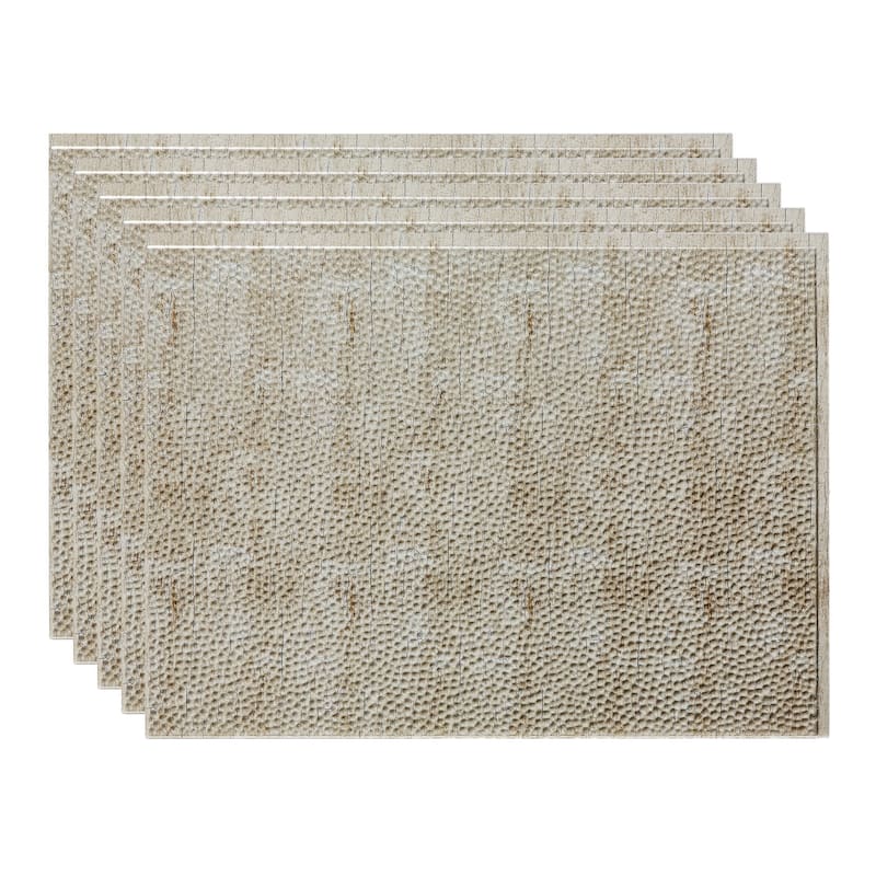 FASÄDE Hammered Decorative Vinyl Backsplash Panel - 5 Pack - Vintage Metal