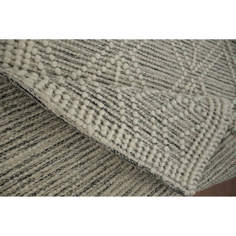 Hand Knotted Oriental 100% Wool Carpet Modern Geometric Beige & Ivories Modern Gotti Design Area Rug - 3' 8'' X 2' 1''