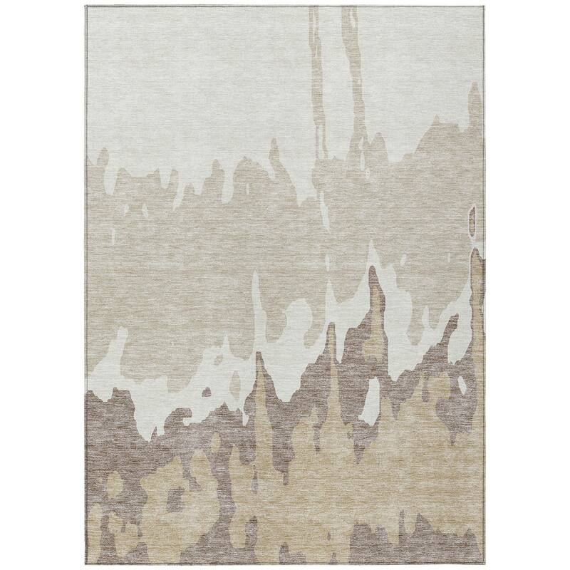 Machine Washable Indoor/ Outdoor Modern Abstract Chantille Rug