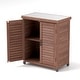preview thumbnail 25 of 28, GDFStudio - Outdoor Wooden Potting Bench with Metal Tabletop Workstation and Storage Cabinet