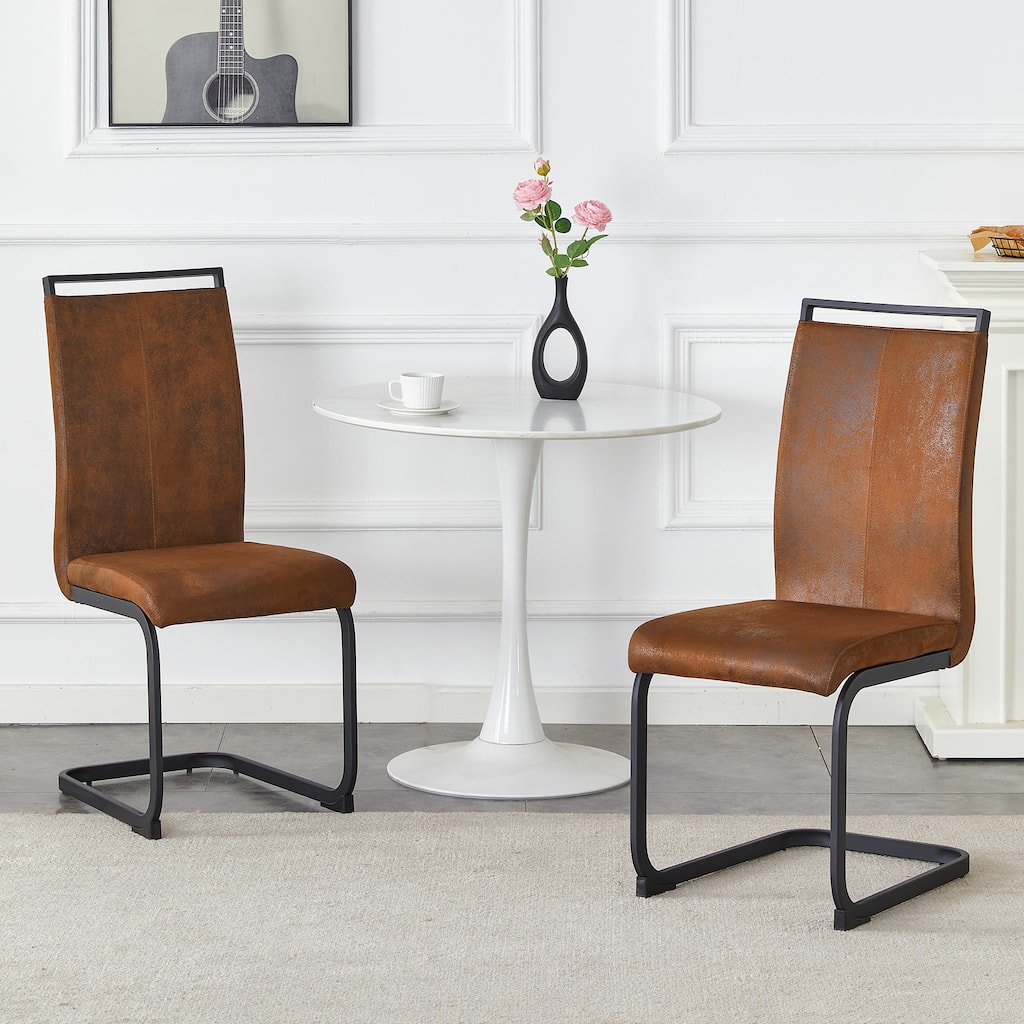 Set of 2 Dining Chairs, Sturdy Metal Legs for Intimate Dining Spaces