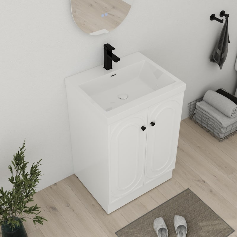 Bathroom Vanity With Sink In 24/30/36 Inch, Freestanding Bathroom Vanity With Soft Close Door and Adjustable Shelf