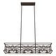 preview thumbnail 19 of 20, Hunter Langwood 6-Light Linear Chandelier - Dining Room, Kitchen Island, Cage - Contemporary, Modern Farmhouse, Shabby Chic