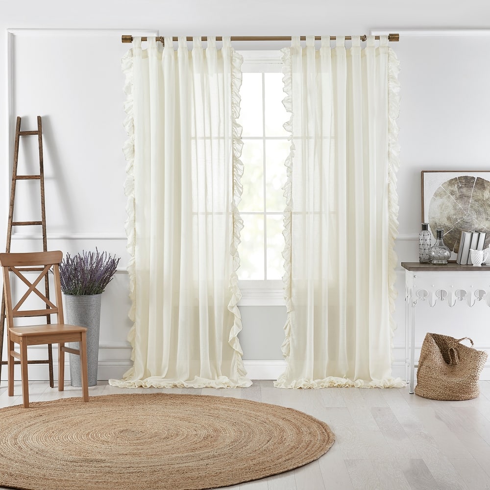 Bella Tab-Top Ruffle Sheer Window Curtain