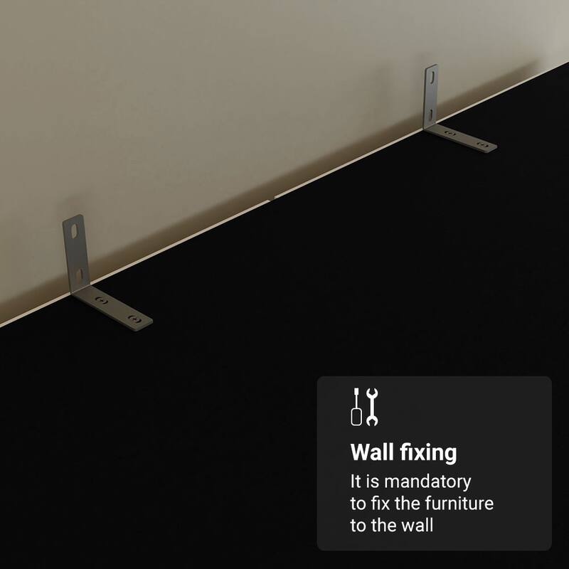 Madesa 2 Door 2 Drawer Storage Cabinet Wardrobe 31 "L