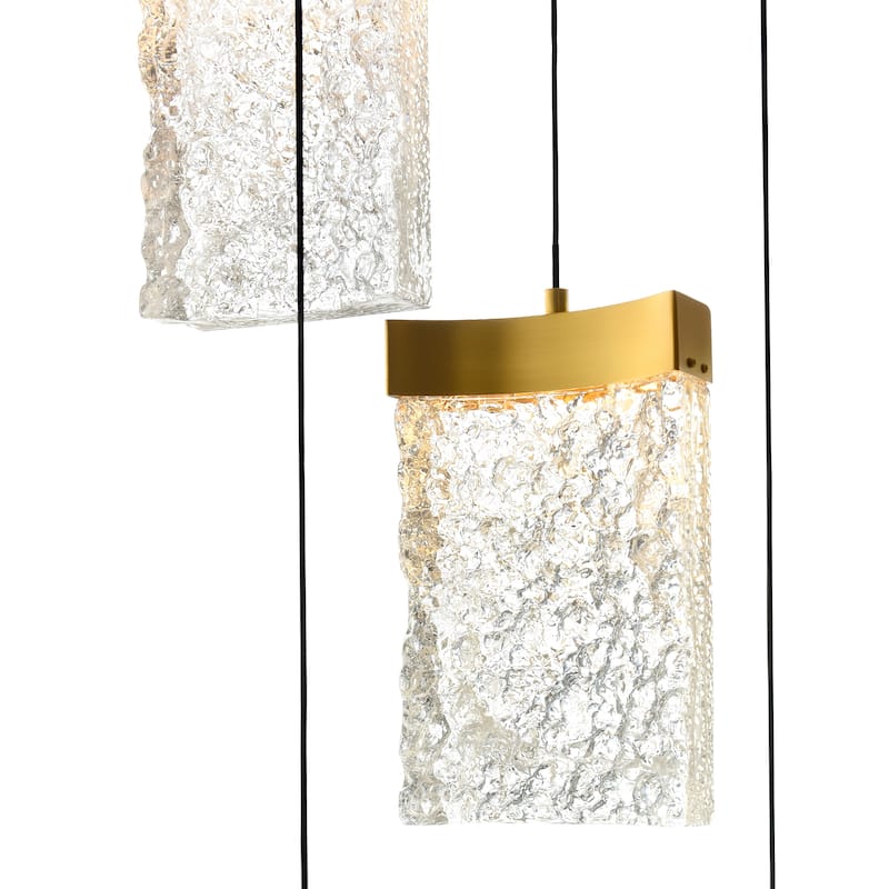Lava Integrated LED Brass Chandelier