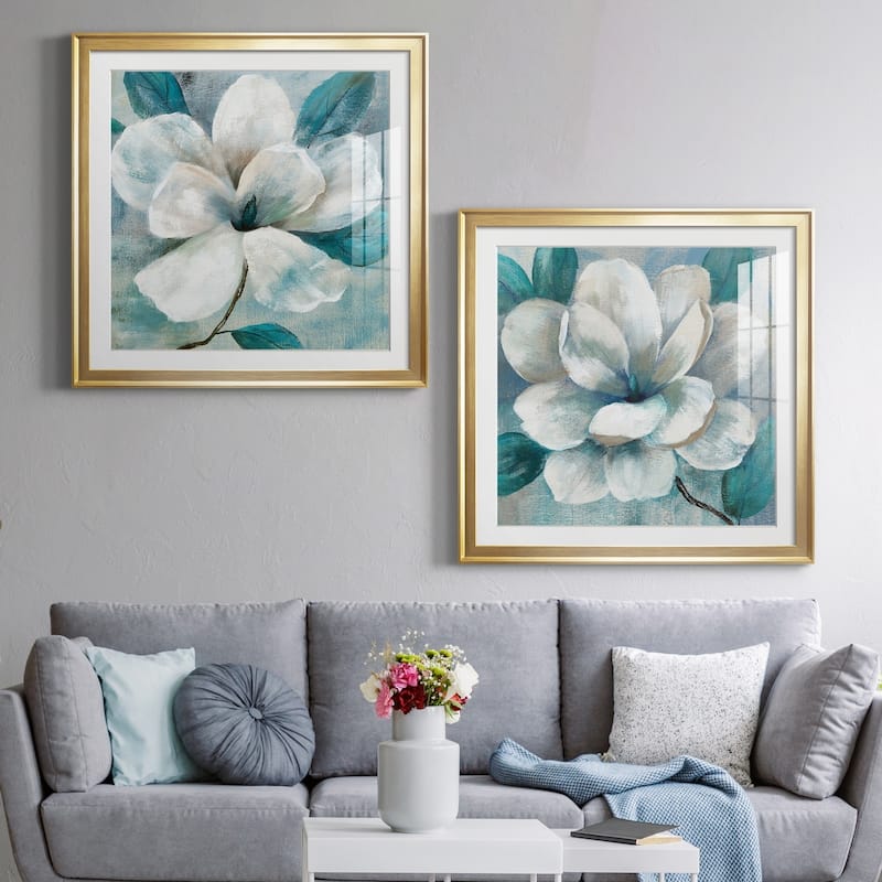Teal Magnolia I Premium Framed Print - Ready to Hang
