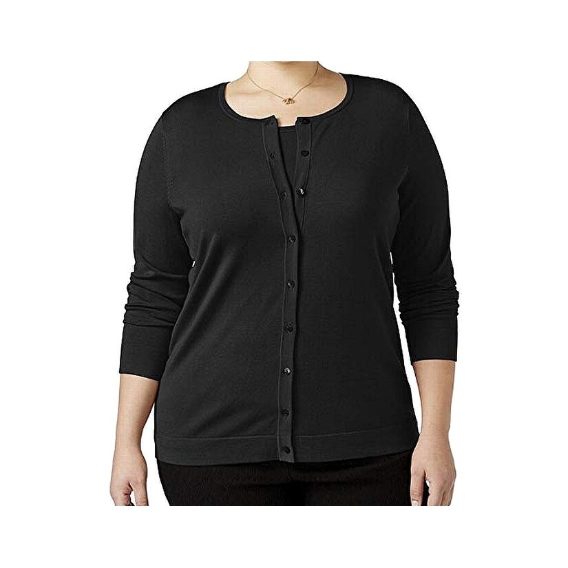 august silk black cardigan
